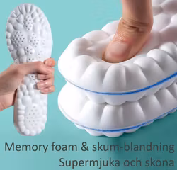 Skoinlägg 4D Cloud, memoryskum, stötdämpning, andningsbar