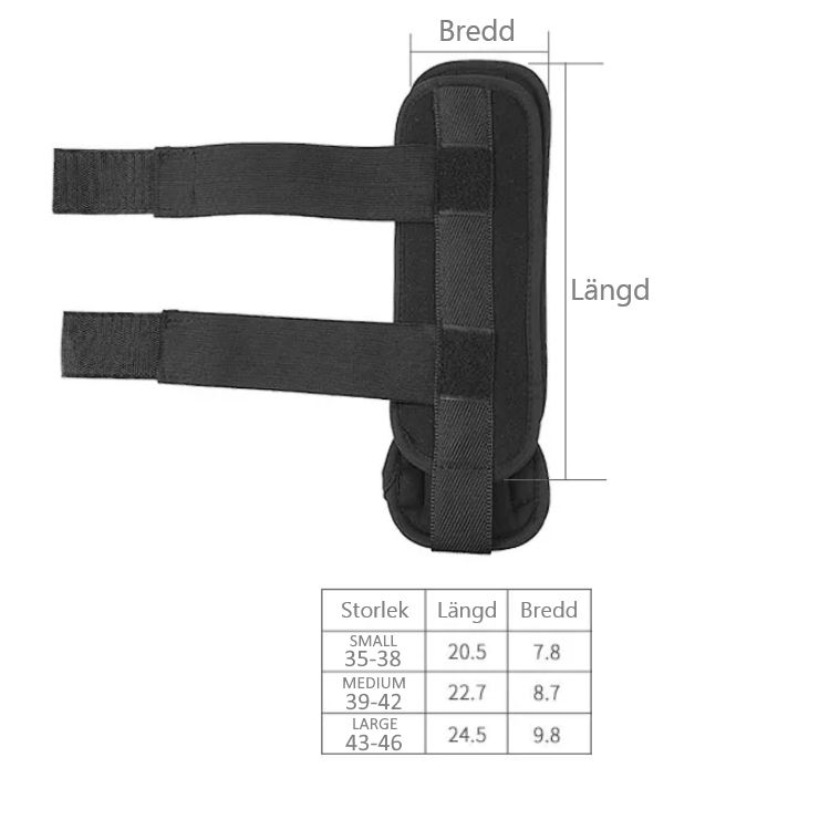 Fotledsstöd stabiliserande, med skenor