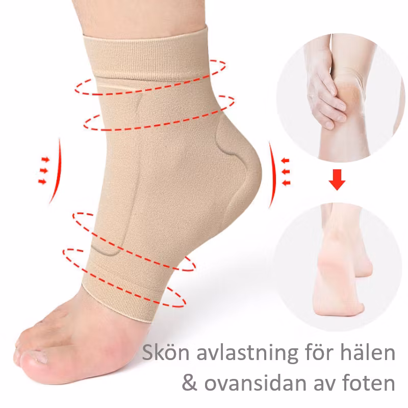 Mjuka strumpor, gelskydd vid häl & ovansidan av foten, BEIGE