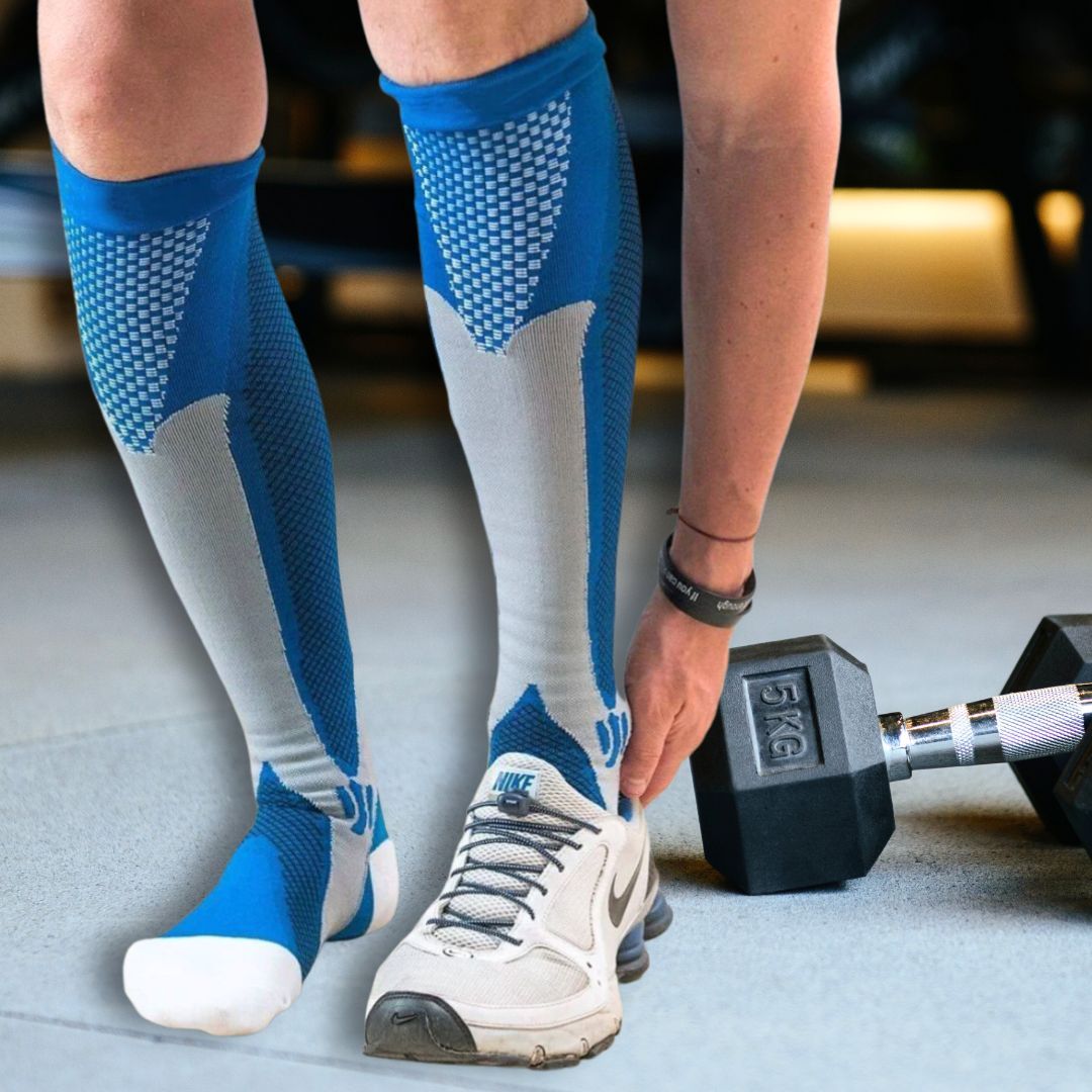 Stödstrumpor Sport, Klass 1, 15-21mmHg, BLÅ