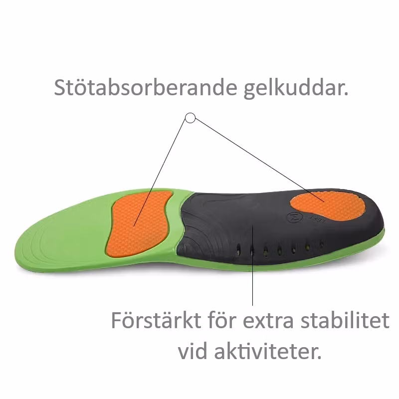 Skoinlägg Aktiv Komfort, stötdämpning, stabilisering, fotvalvsstöd