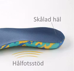 Hålfotsinlägg barn, junior, fotvalvsstöd
