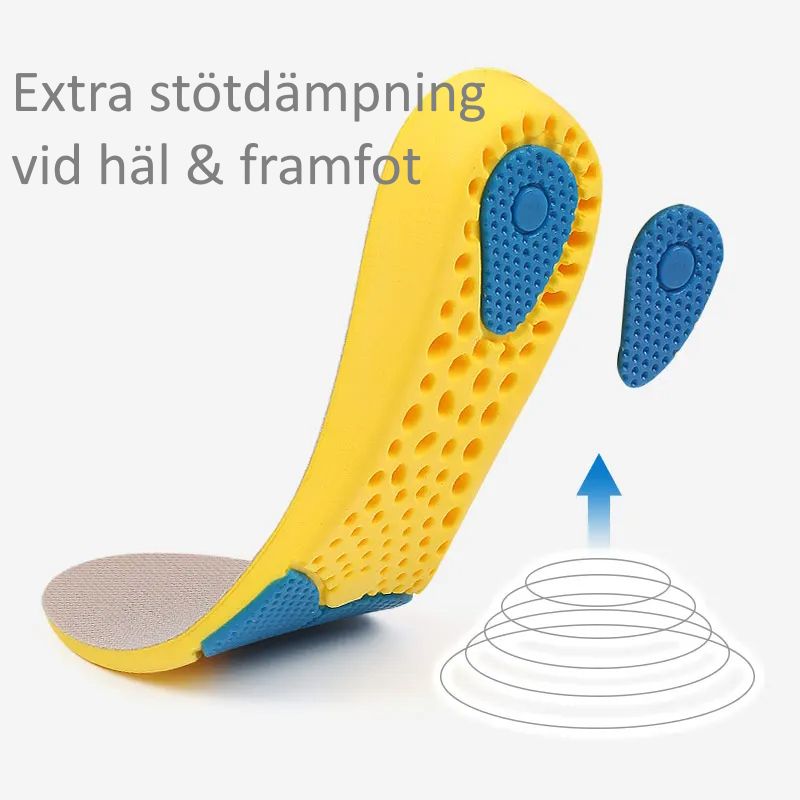 Skoinlägg Komfort, memoryfoam, stötdämpning för häl & framfot