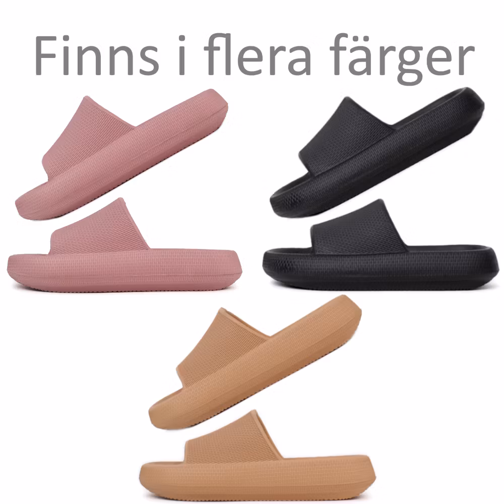 Premium cloud tofflor BRUN, mjuka stötdämpande