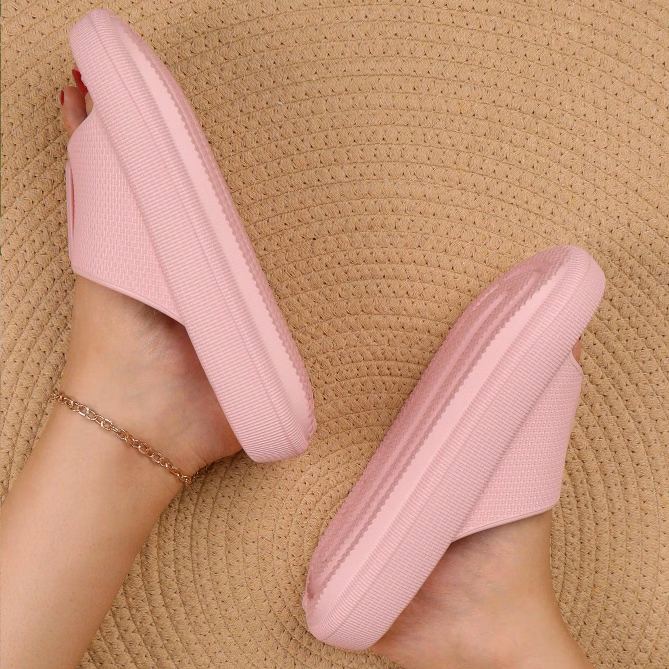 Premium justerbara cloud tofflor V2 med ett band ROSA