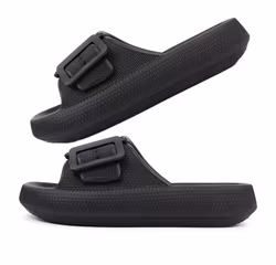 Premium justerbara cloud tofflor V2 med ett band SVART