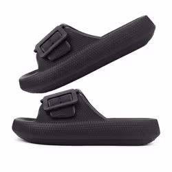 Premium justerbara cloud tofflor V2 med ett band SVART