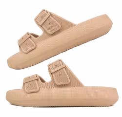 Premium Justerbara Cloud Tofflor KHAKI – mjuka & stötdämpande