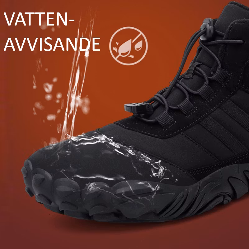 Barfotaskor vattenavvisande, fodrade BRUN
