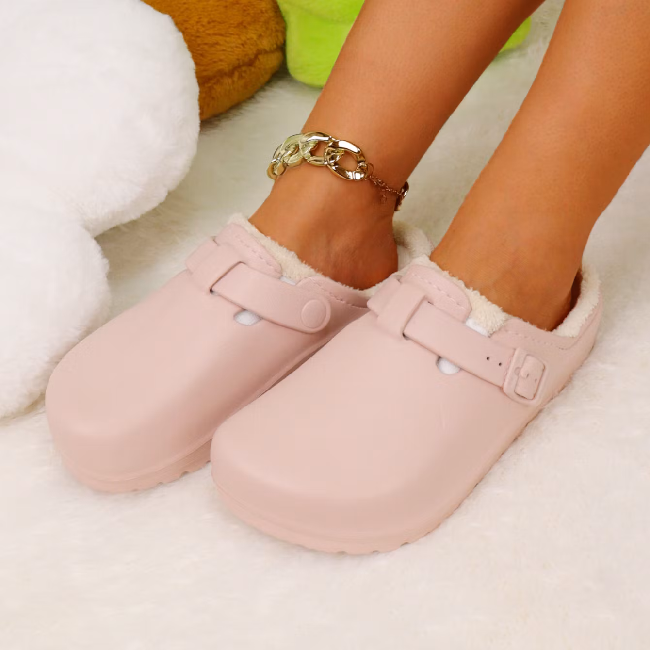Premium fodrade justerbara cloud tofflor ROSA