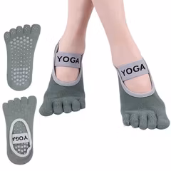 Tåstrumpor med halkskydd YOGA, GRÖN