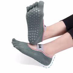 Tåstrumpor med halkskydd YOGA, GRÖN