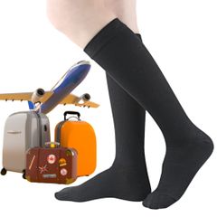 Kompressionsstrumpor för Resor - SVART Unisex