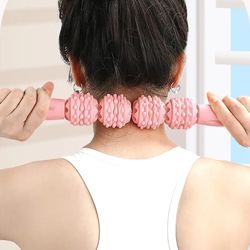 Massageroller med roterande rullar & handtag, BLÅ
