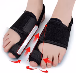 Hallux valgus korrigerande stödskena med justerbart band 1st