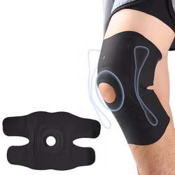 Knäskydd ultratunt med fjädrar & EVA-skumring SVART