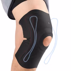 Knäskydd ultratunt med fjädrar & EVA-skumring SVART