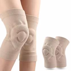 Knäskydd med silikonring & glidstopp 2st BEIGE