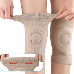 Knäskydd med silikonring & glidstopp 2st BEIGE