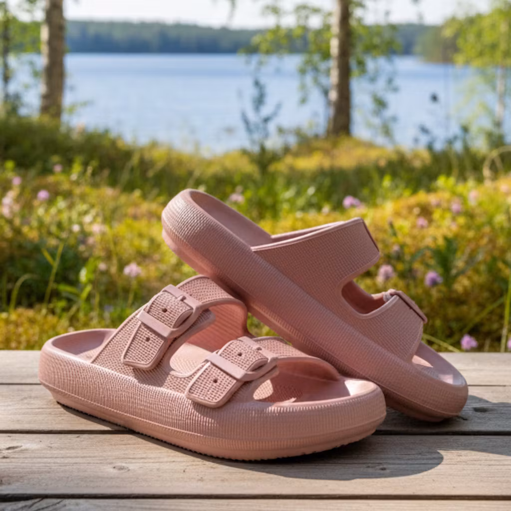 Premium Justerbara Cloud Tofflor BLUSH – mjuka & stötdämpande