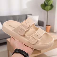 Premium Justerbara Cloud Tofflor KHAKI – mjuka & stötdämpande