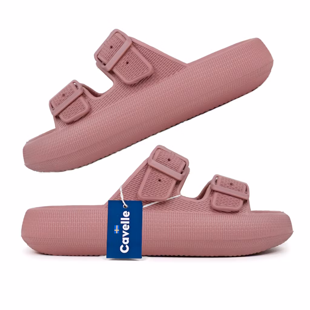 Cavelle Premium Justerbara Cloud Tofflor BLUSH – mjuka & stötdämpande