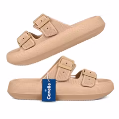 Premium Justerbara Cloud Tofflor KHAKI – mjuka & stötdämpande