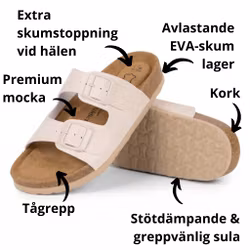 Biosandaler DAM fotriktig korksula, NATURVIT