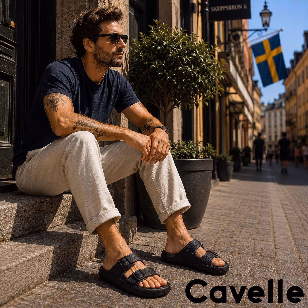 Cavelle Premium Justerbara Cloud Tofflor SVART – mjuka & stötdämpande, unisex, herr, dam, innetoflor, utetofflor