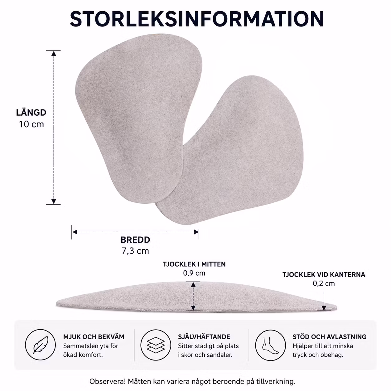 Framfotspelott, mjuk silikonkudde, läder 2st