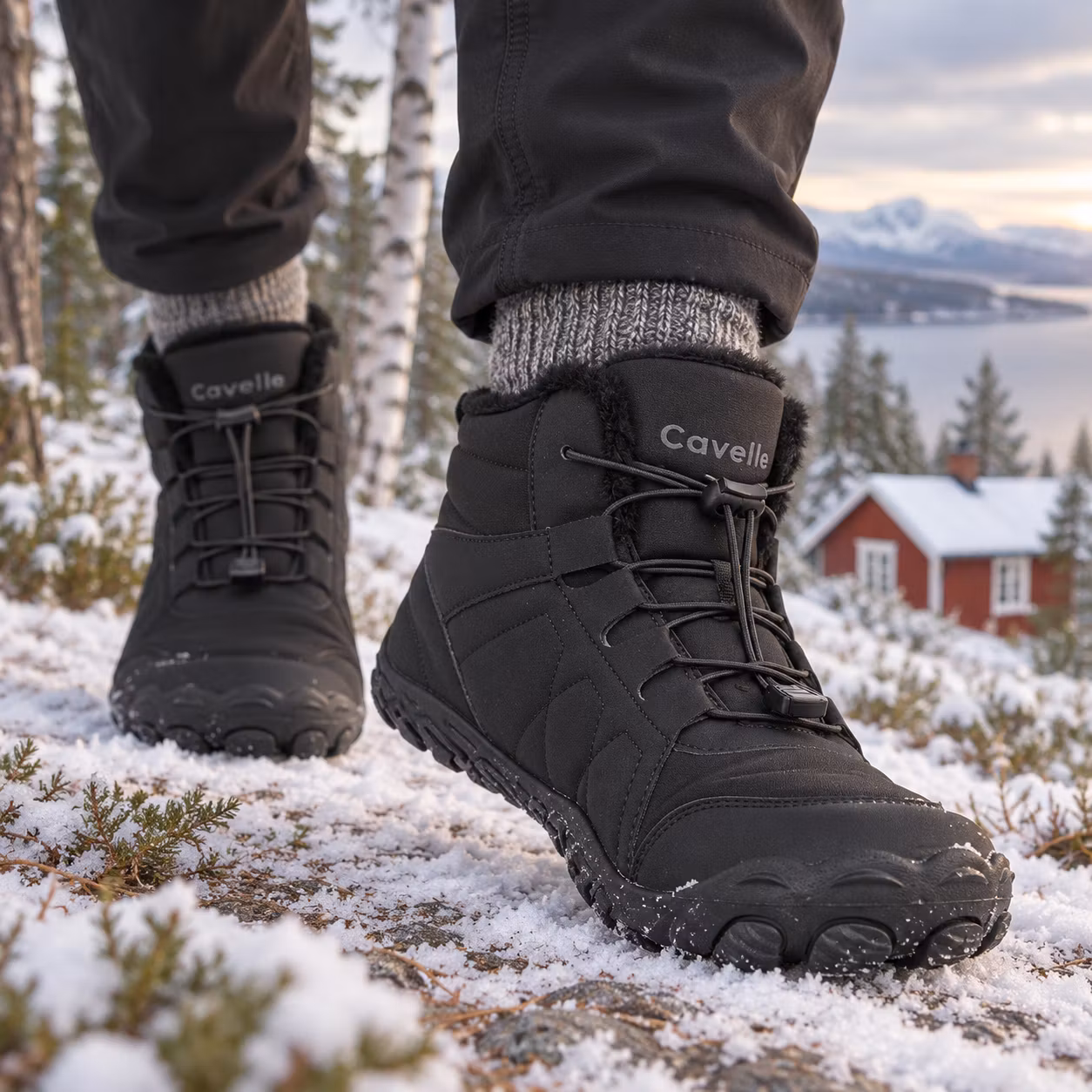 Barfotaskor Polar Flex, vattenavvisande, fodrade SVART