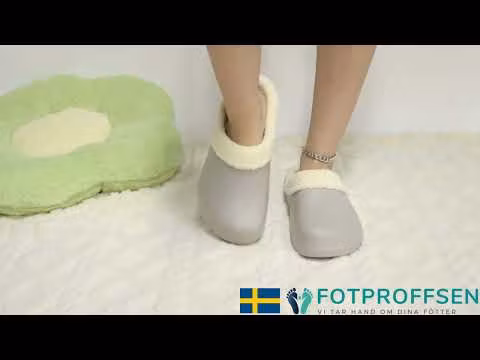 Premium fodrade cloud tofflor GRÅ