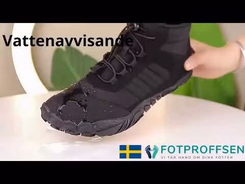 Barfotaskor vattenavvisande, fodrade SVART
