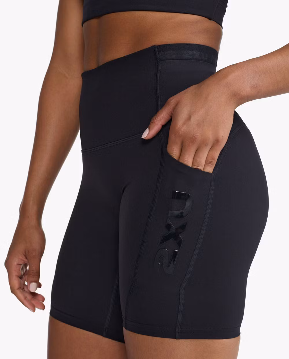 2XU Form Stash Hi-Rise Bike Short (Dam) - Black/Black