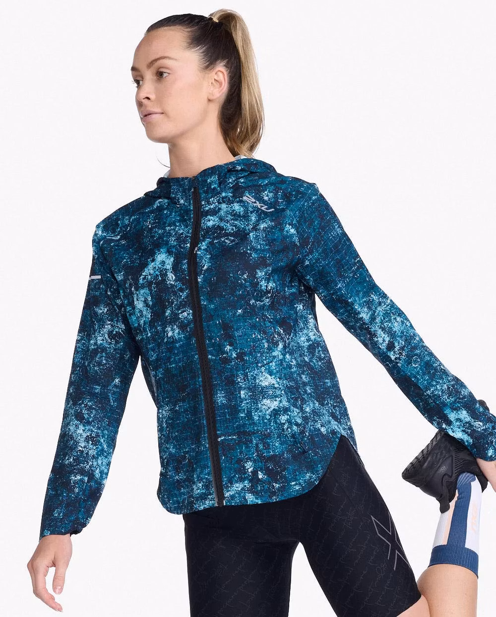 2XU Aero Jacket - Trailscape Bluejay/Silver Reflective (Dam)