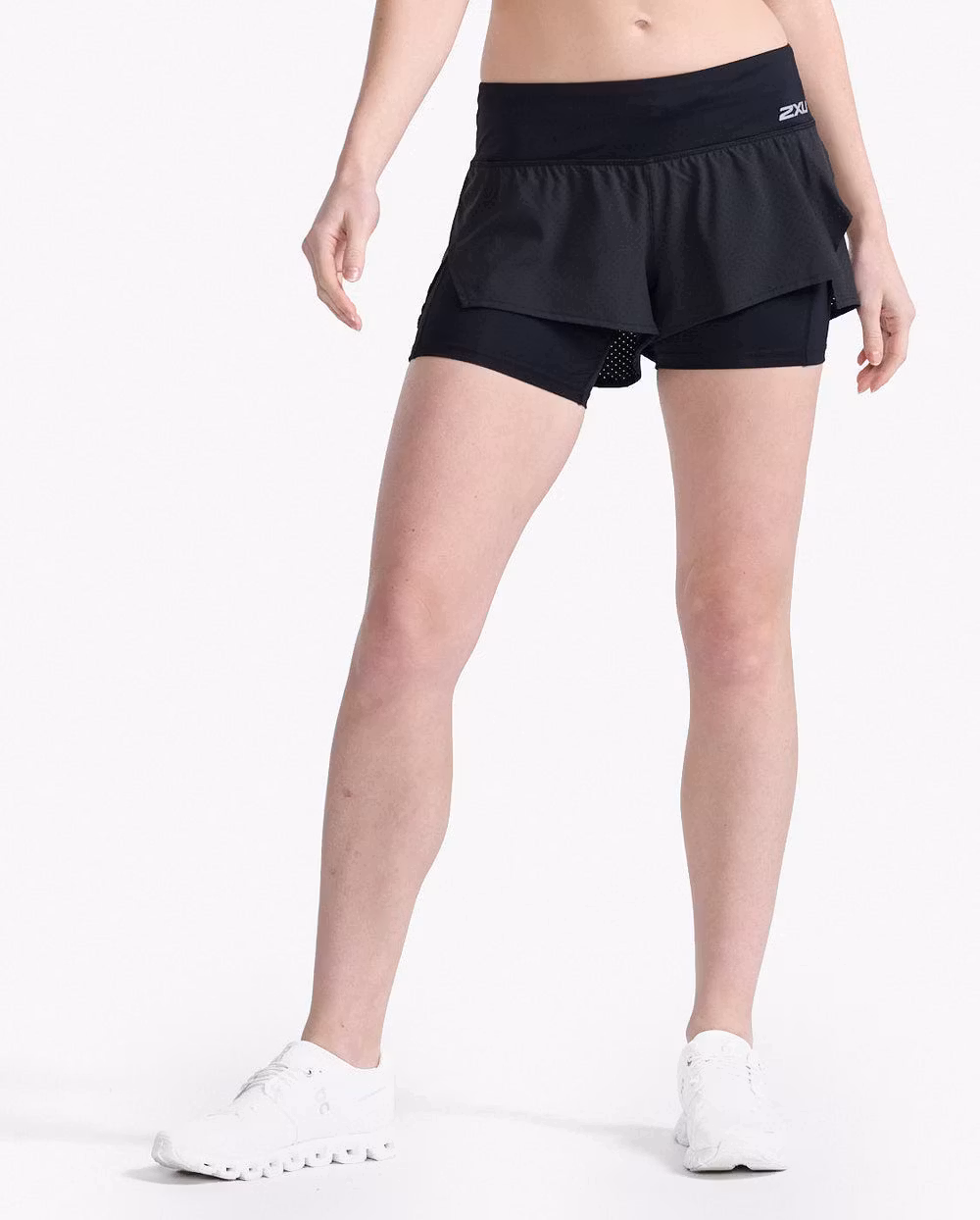 2XU Aero 2-in-1 4 inch Shorts (Dam) - Svart