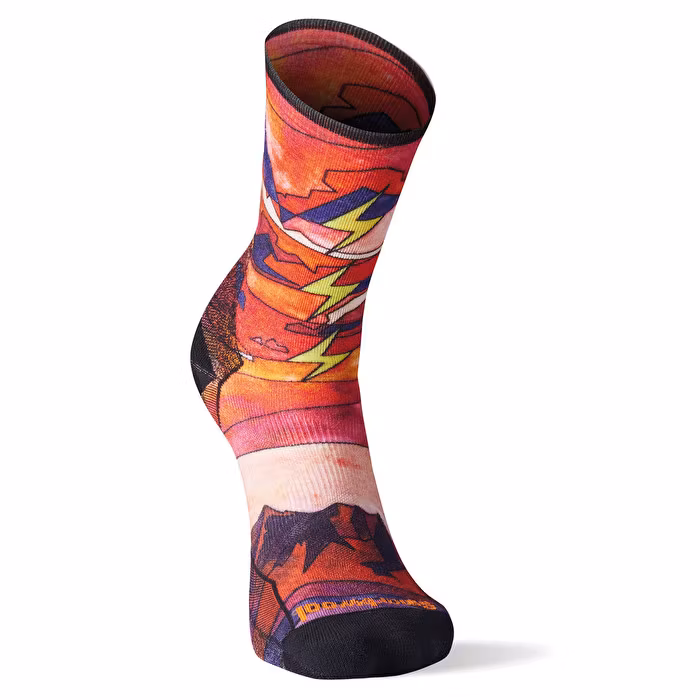 Smartwool Athlete Edition Endurance Run Print Crew - Rob Krar - Tandoori Orange
