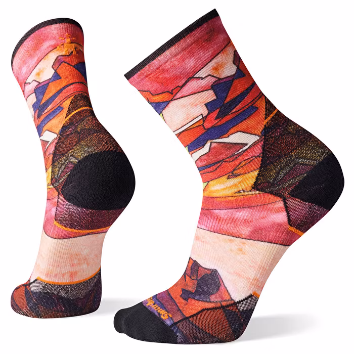 Smartwool Athlete Edition Endurance Run Print Crew - Rob Krar - Tandoori Orange