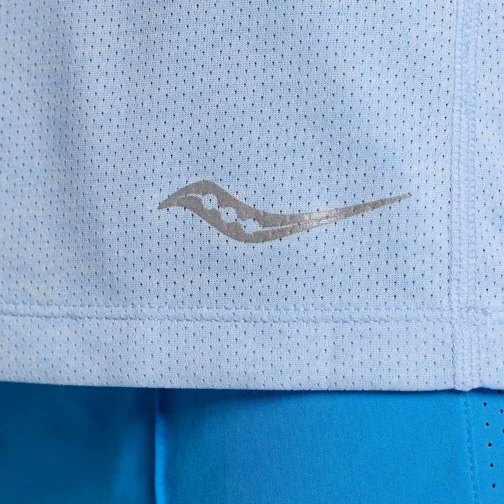 Saucony Stopwatch Short Sleeve (Dam) - Ether Heather