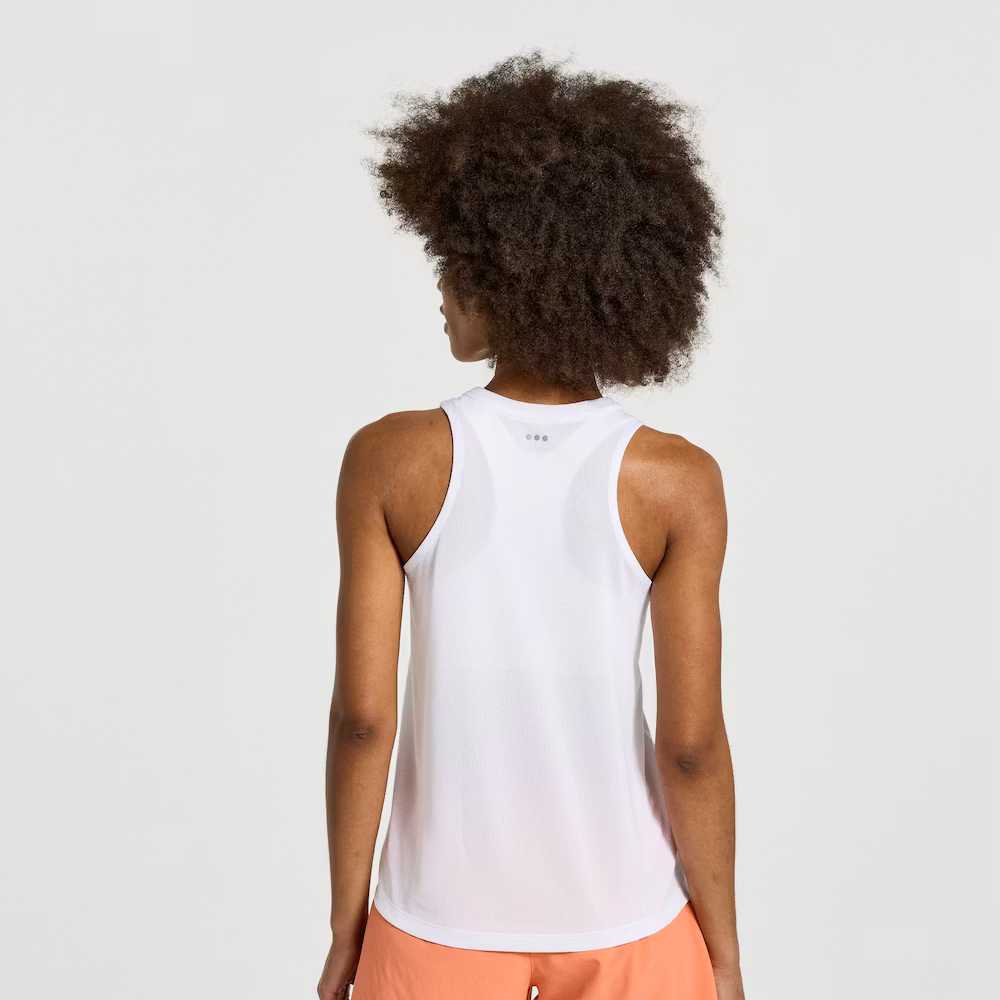 Saucony Stopwatch  Graphic Singlet (Dam) - White Graphic