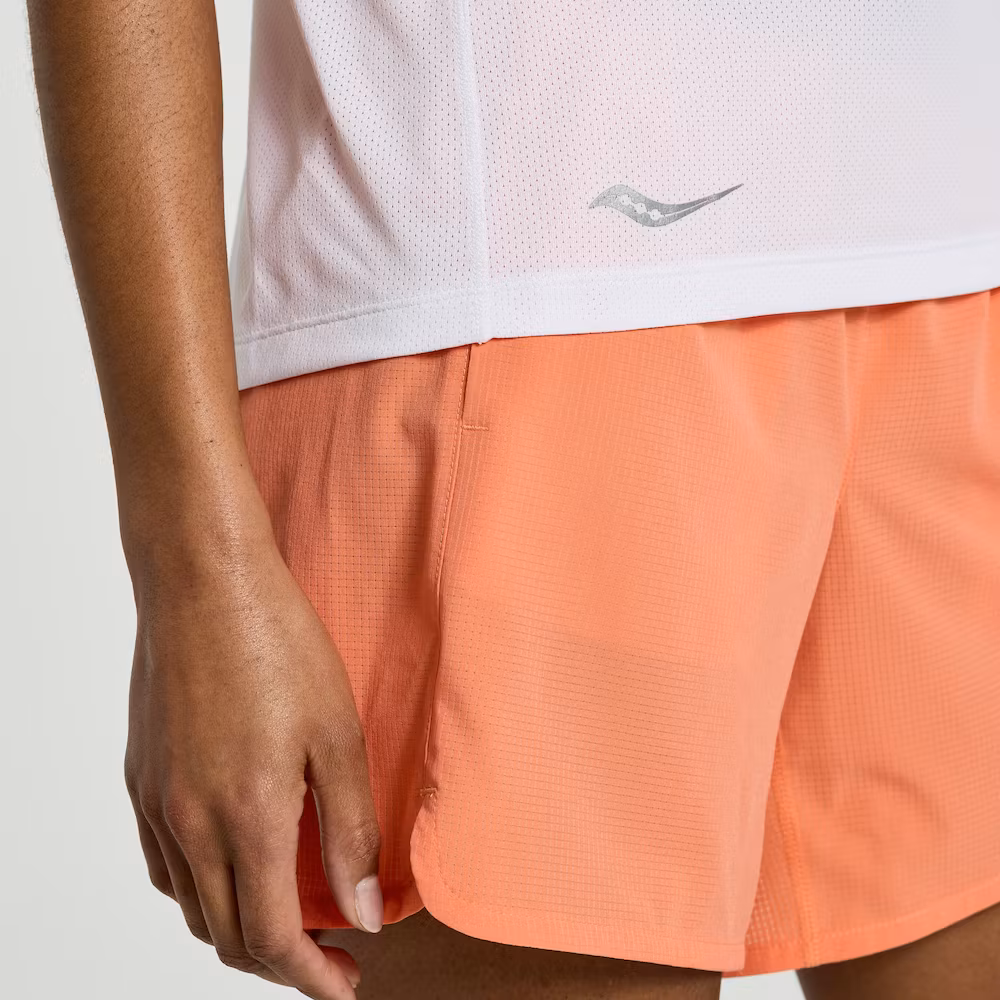 Saucony Stopwatch  Graphic Singlet (Dam) - White Graphic