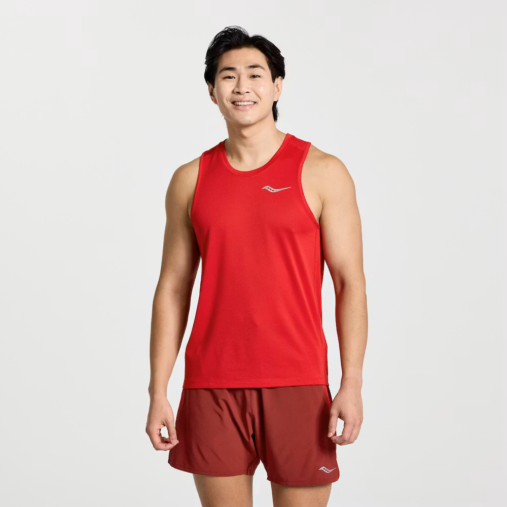 Saucony Stopwatch Singlet (herr) - Poppy