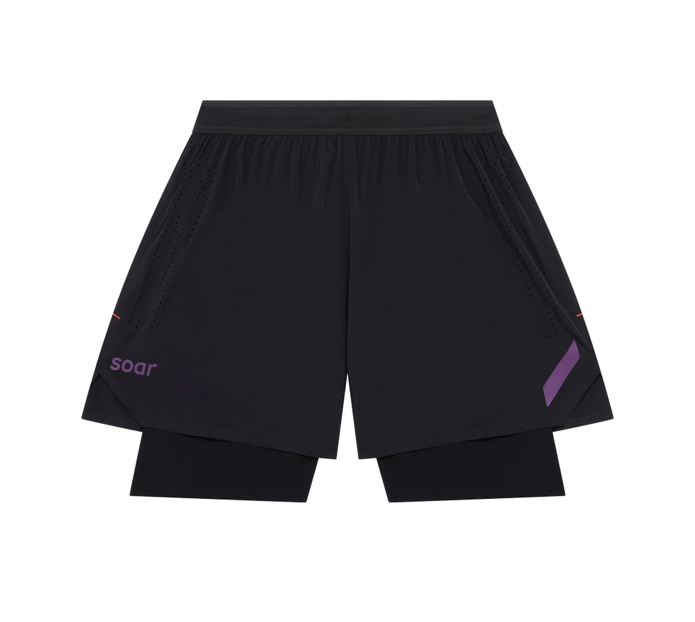 Soar Running Dual Run Shorts (herr) - Black