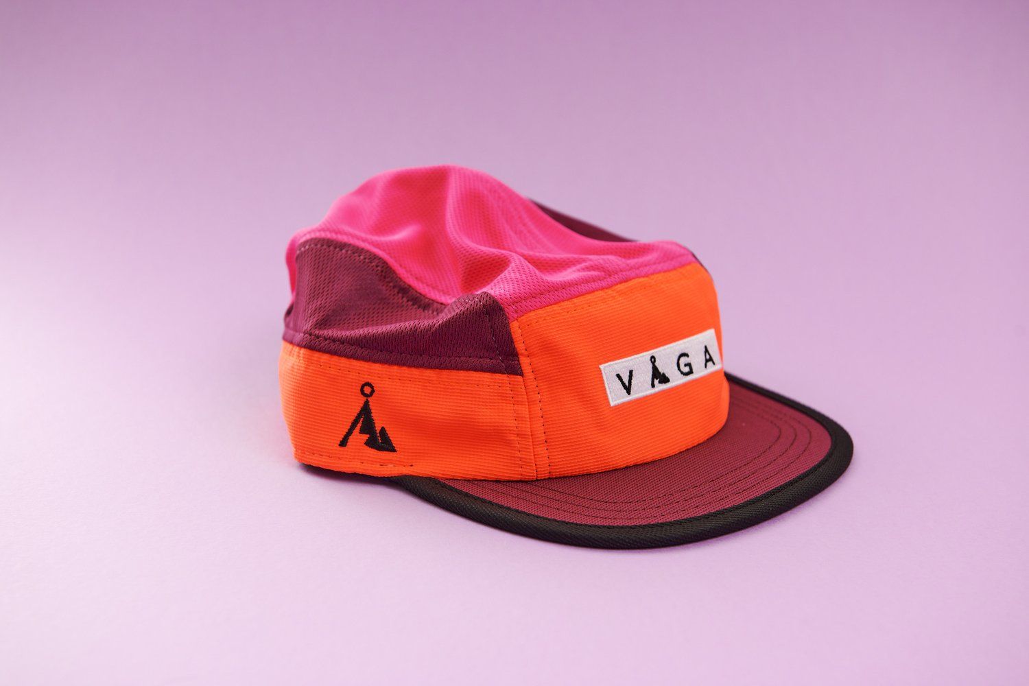 VÅGA Club Cap Bordo/Neon Orange/Poster Pink