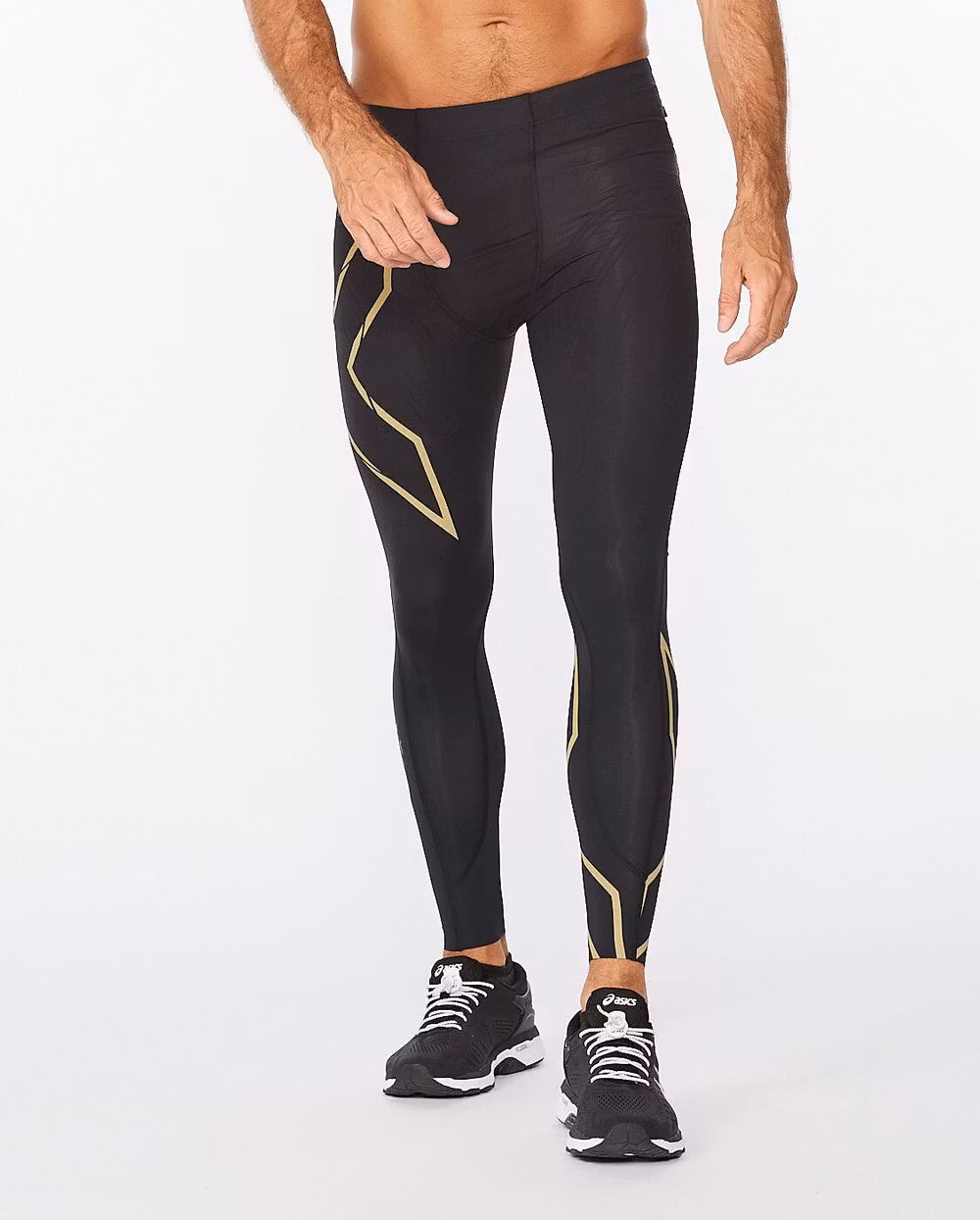 2XU Light Speed Compression Tights - Black/Gold Reflective (Herr)