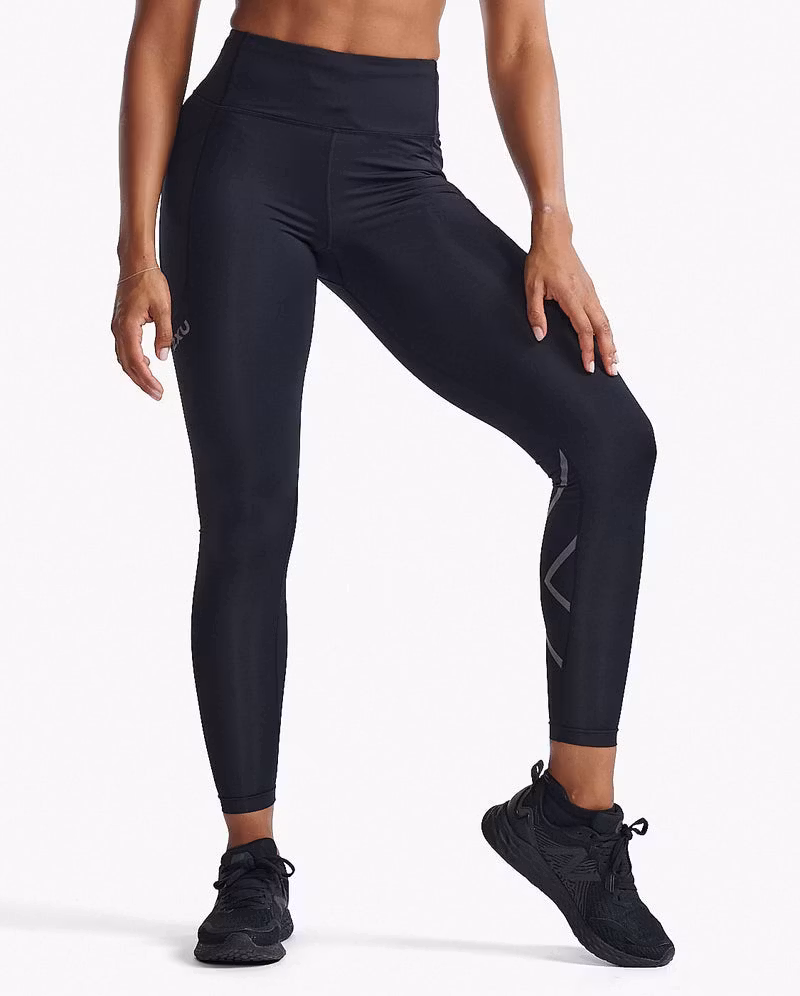 2XU Aero Hi-Rise Compression Tights - Black/Black Reflective (Dam)