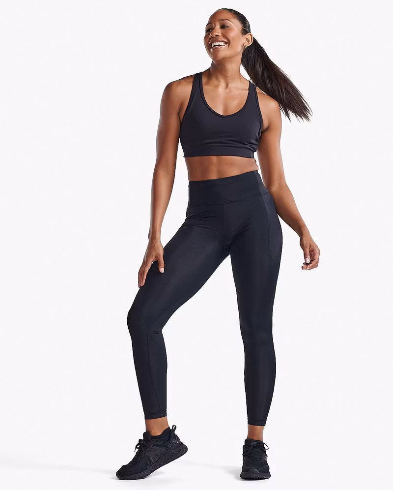 2XU Aero Hi-Rise Compression Tights - Black/Black Reflective (Dam)