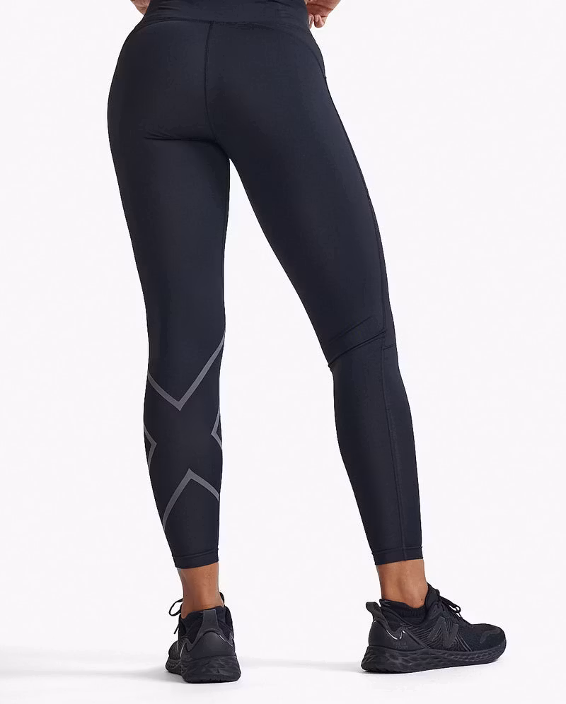 2XU Aero Hi-Rise Compression Tights - Black/Black Reflective (Dam)