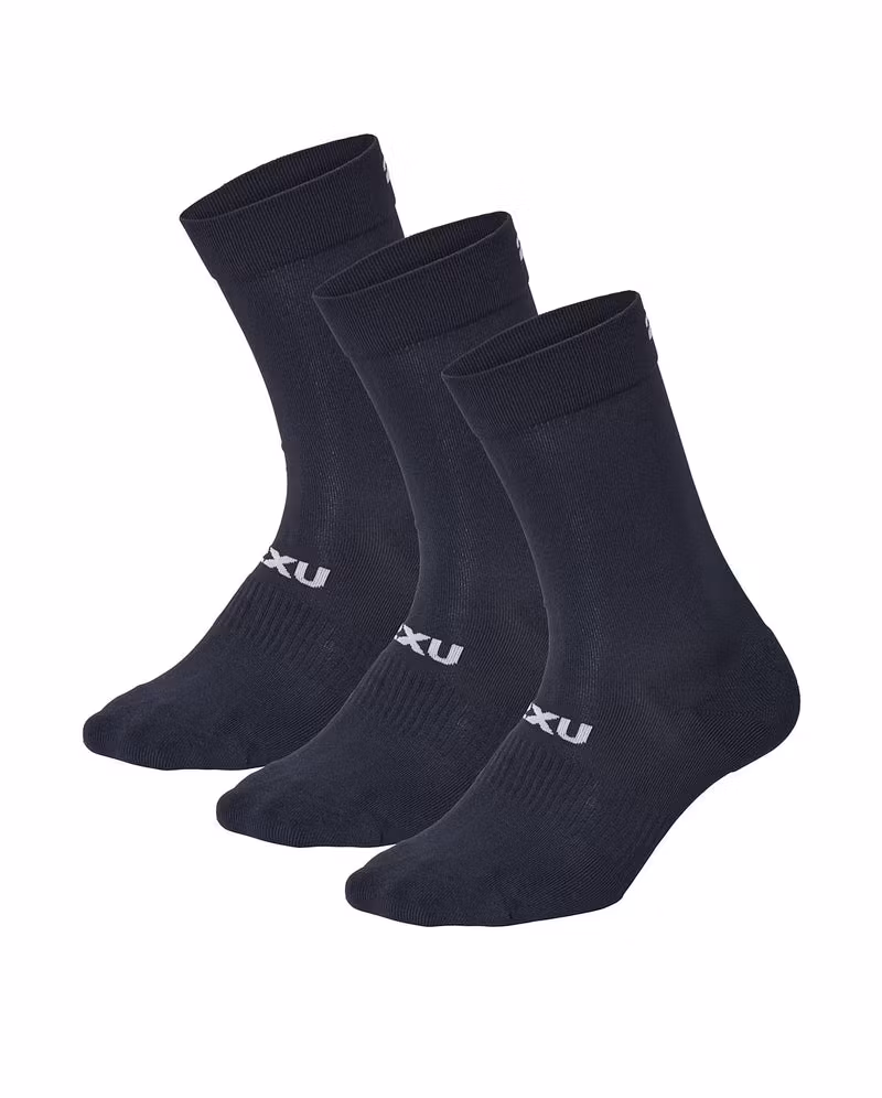 2XU Crew Socks - 3-pack - Black/White