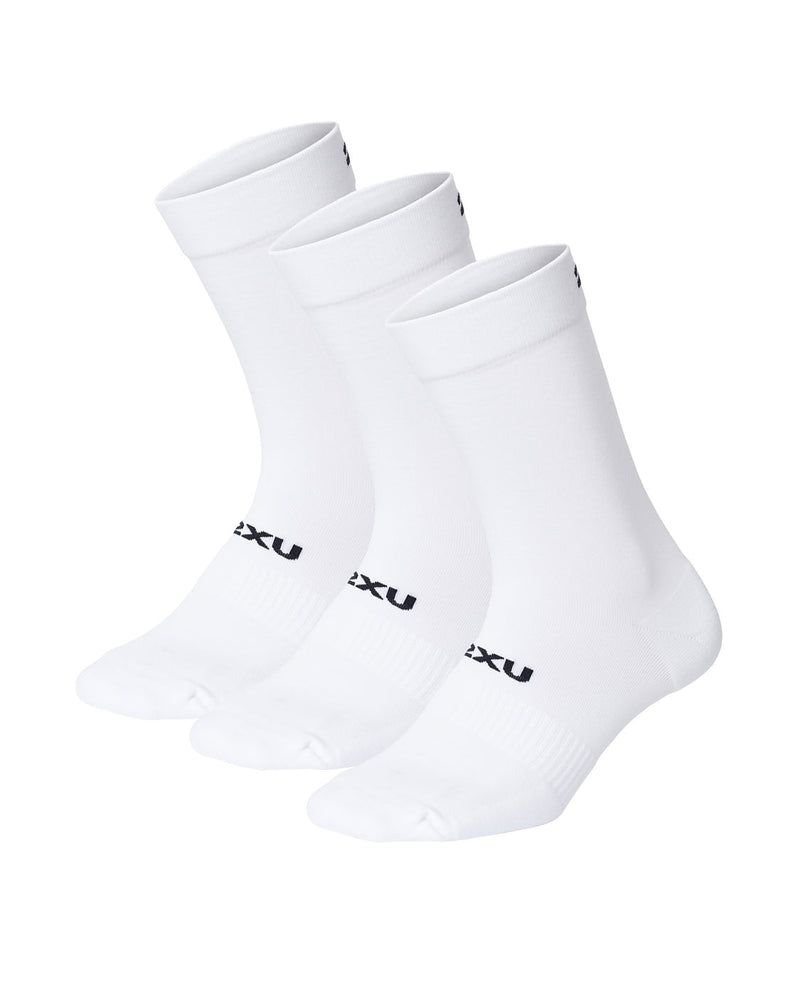 2XU Crew Socks - 3-pack - White/Black